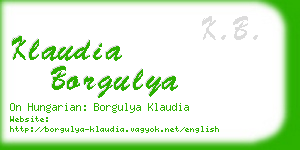 klaudia borgulya business card